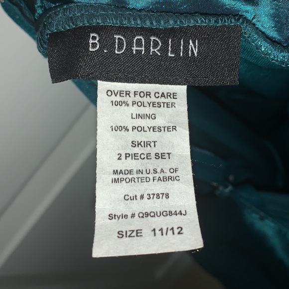 Dark Teal 2 piece Dance Dress Formal/Homecoming - Picture 5 of 5